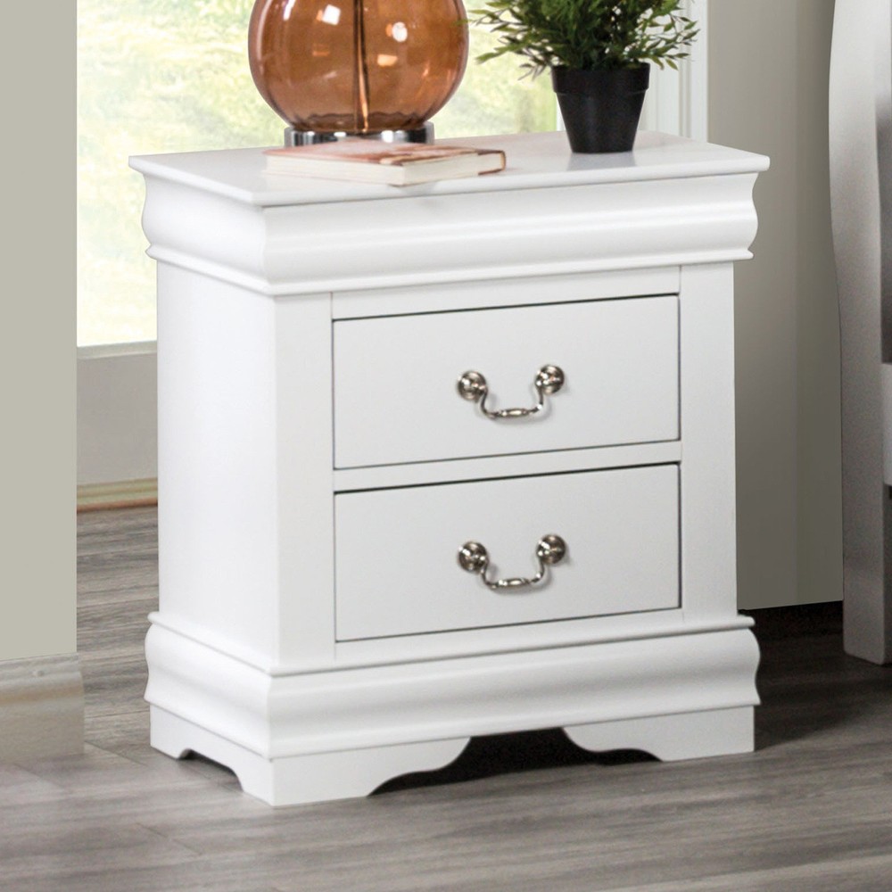 Louis Philippe Queen Size 3pc Bed Nightstand Chest Set Transitional Style