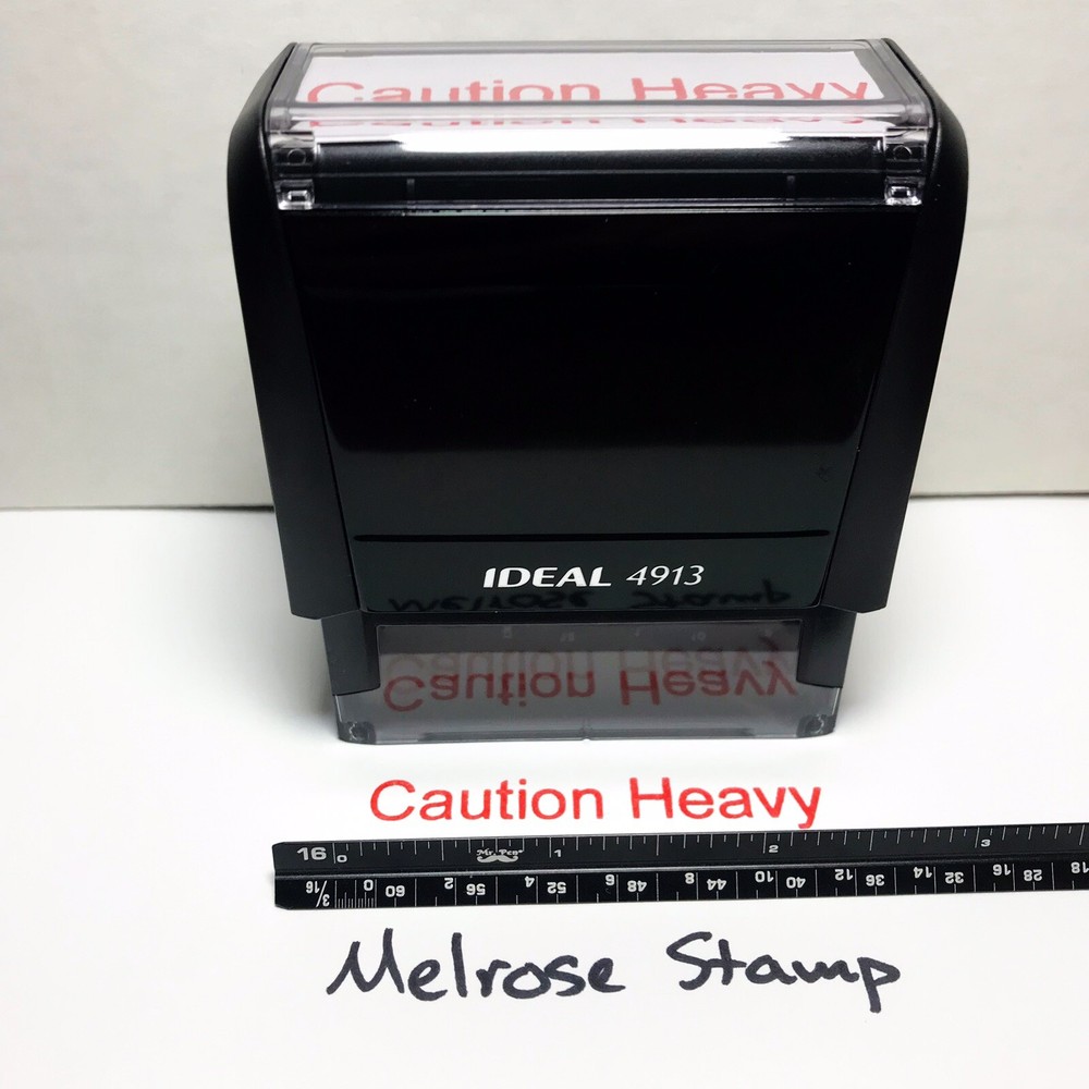 Caution Heavy Rubber Stamp Red Ink Self Inking Ideal 4913