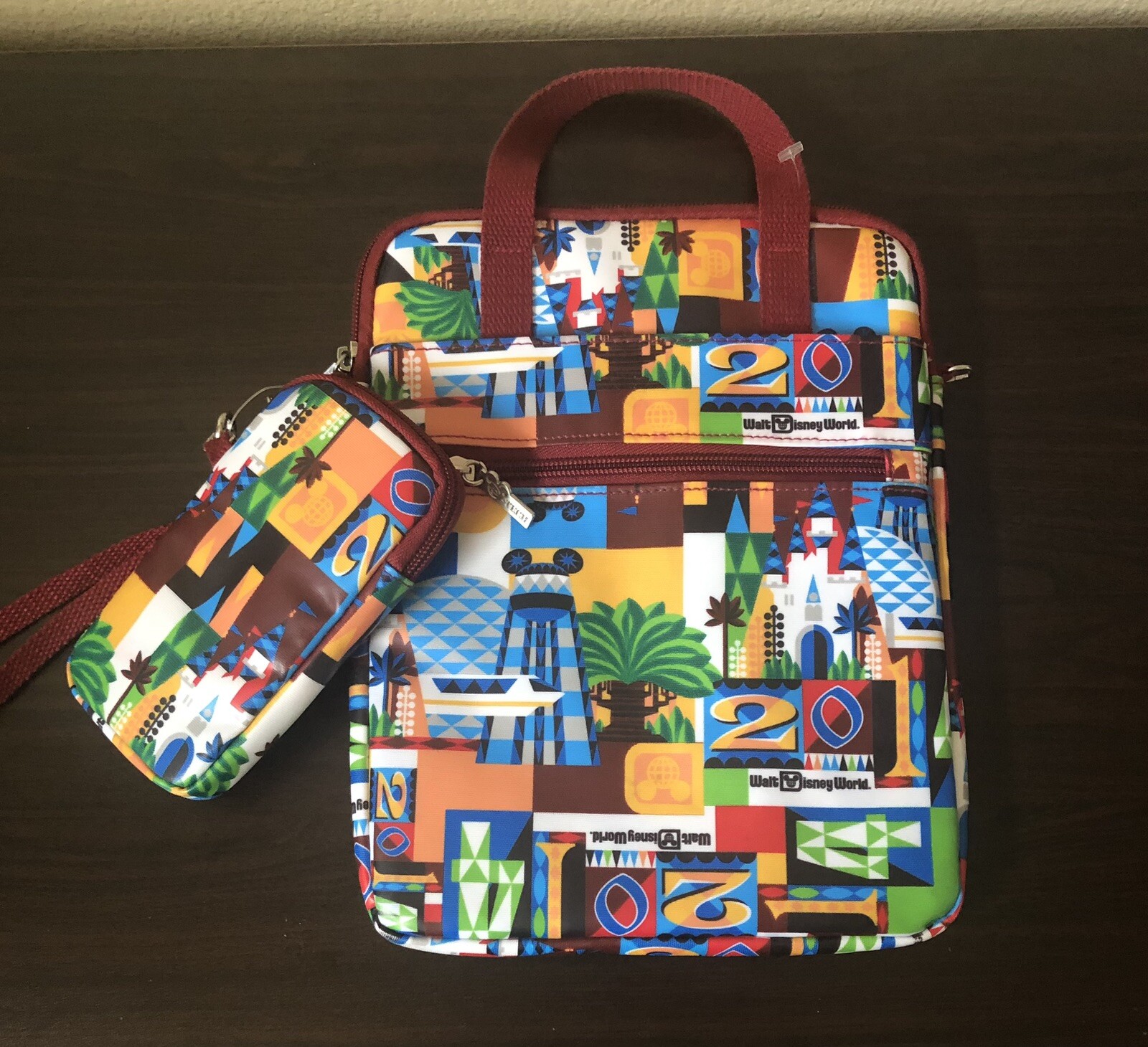 Walt Disney Parks Crossbody Padded Bag Tablet/Cell Phone Wristlet Set Mickey