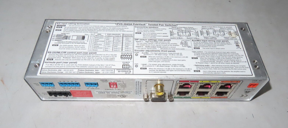 Extron PVS 204SA PoleVault Twisted Pair Switcher