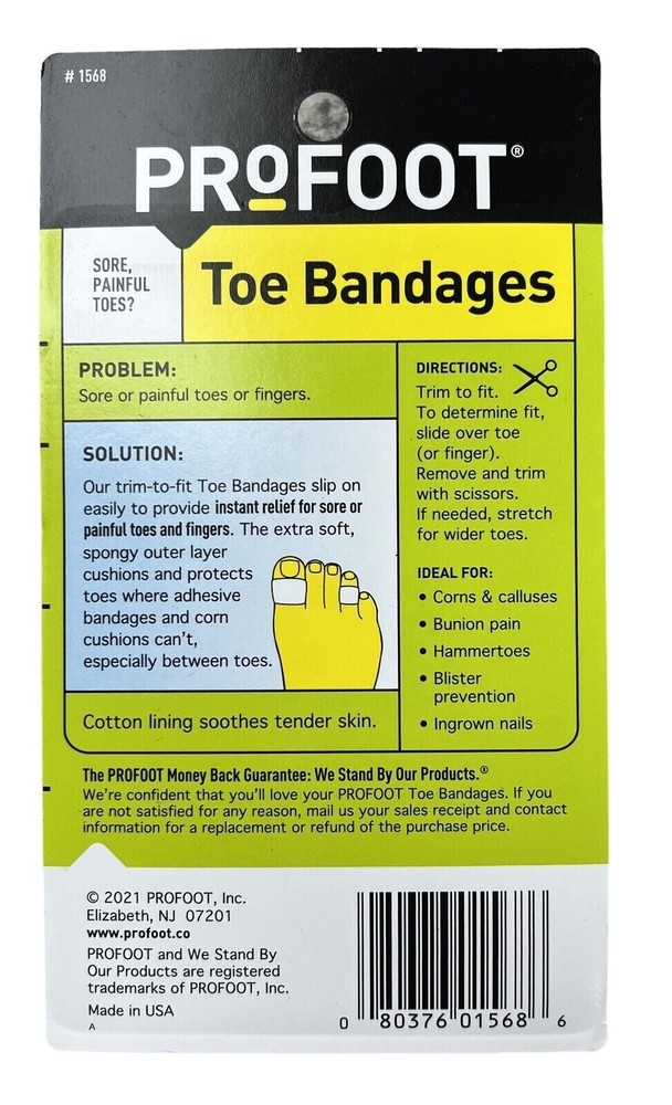 ProFoot Toe Bandages One Size 3 ct