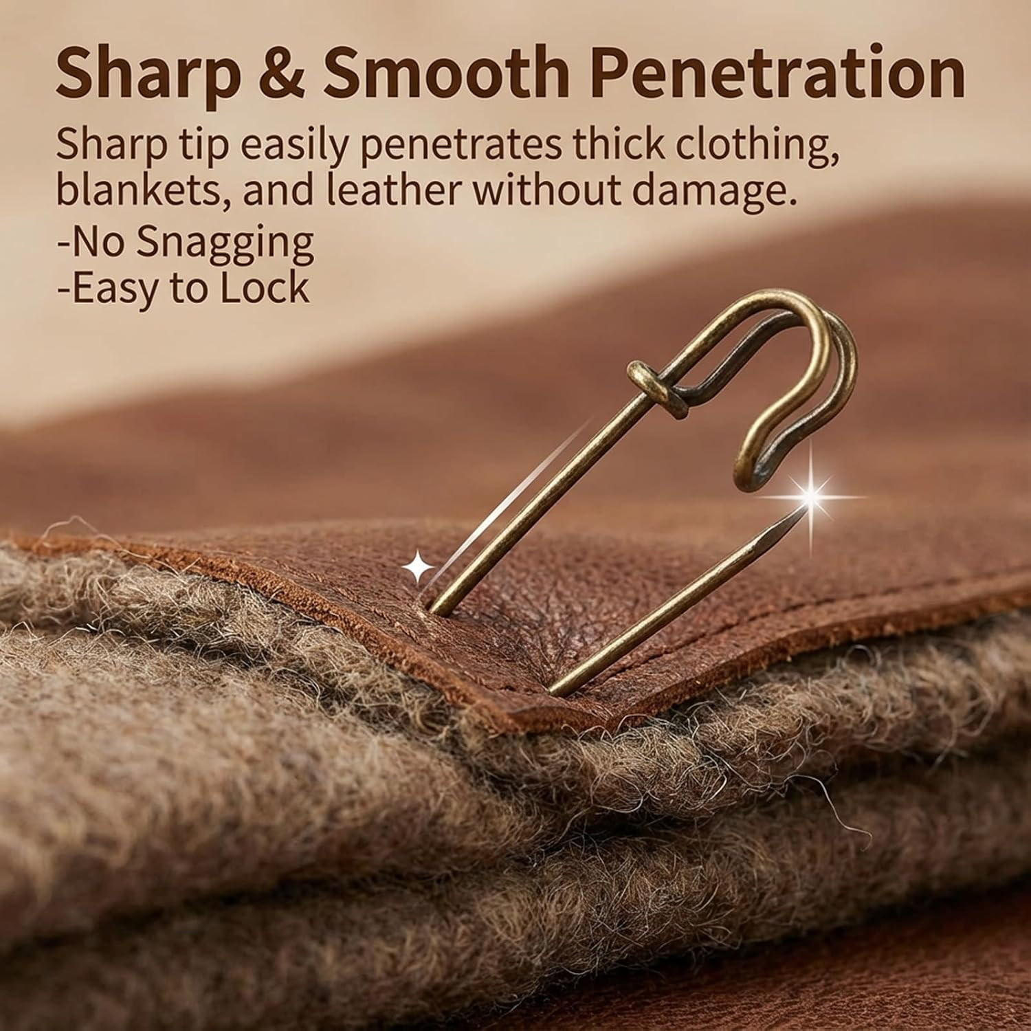 30 Pcs 2 Inch Heavy Duty Safety Pins, Large Safety Pins Brass Big Blanket Pin Di