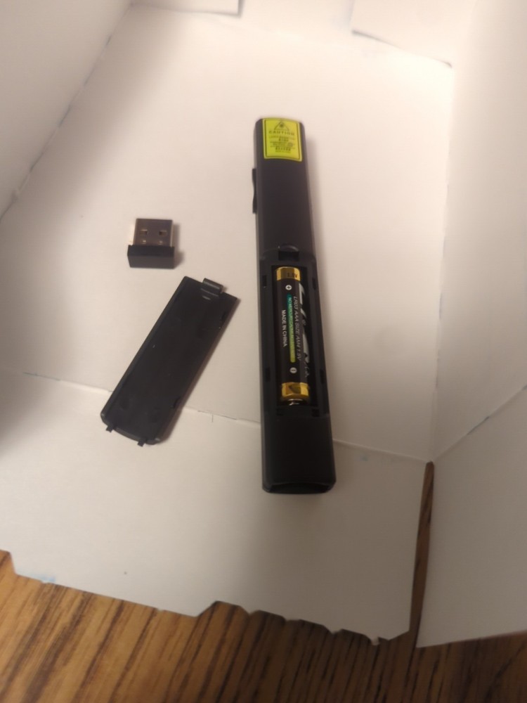 Wireless Presenter Remote with USB Dongle, Clicker, and Laser Pointer