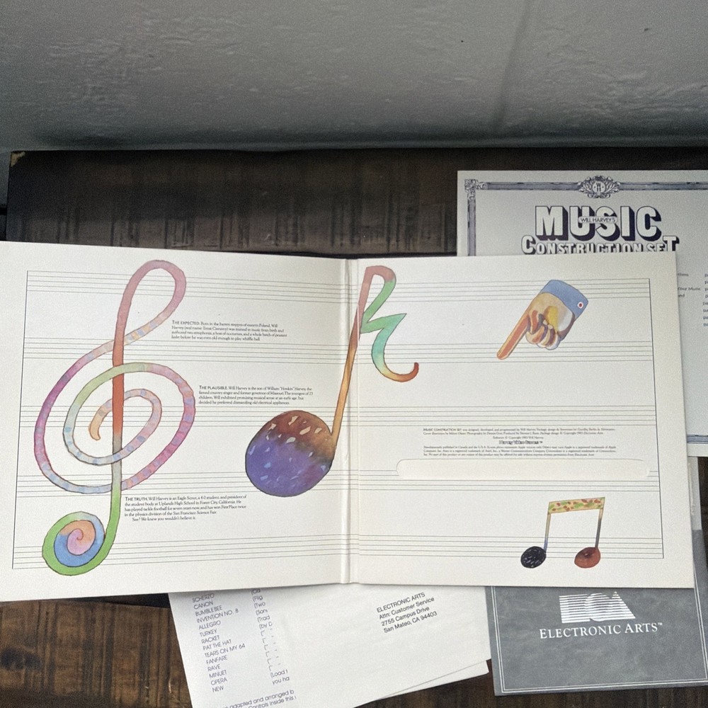 Commodore 64 Software Music Construction Set 1983 EA Will Harvey's