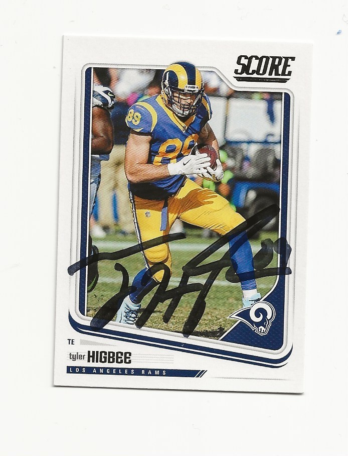 TYLER    HIGBEE     RAMS      AUTOGRAPHED    CARD