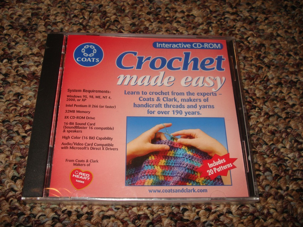 Crochet made easy Includes 20 Patterns Interactive CD-Rom New-Sealed