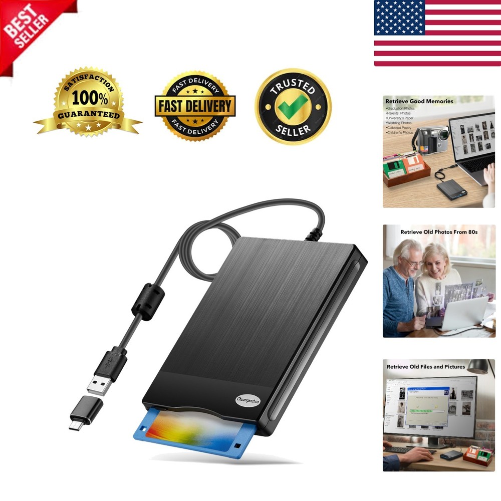 Nostalgic USB Floppy Disk Drive for PC, Laptop & Notebook - Dust Resistant