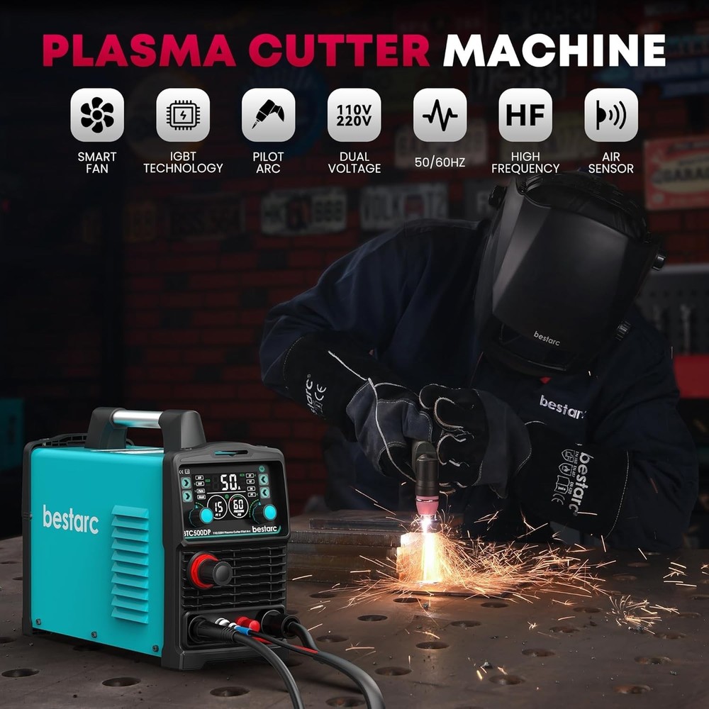 Portable Plasma Cutter Machine with Air Sensor and Adjustable Pilot Arc Feature
