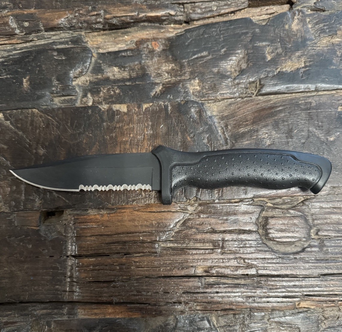 VINTAGE 1997 BUCK KNIFE USA 655 NIGHTHAWK SURVIVAL KNIFE W/ SHEATH BLACK OXIDE