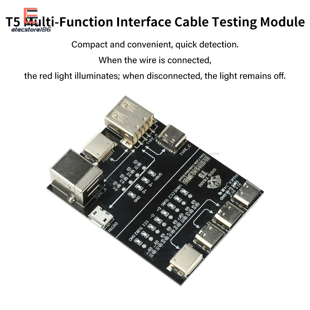 T5 Multifunctional Interface Cable Detection Module Data Cable Abnormal Testing