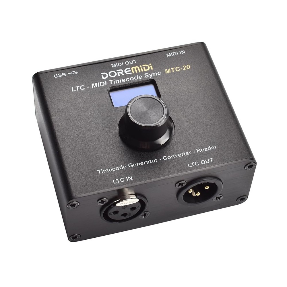LTC-MIDI Timecode Sync (MTC-20) device to synchronize MIDI timecode and SMPTE...