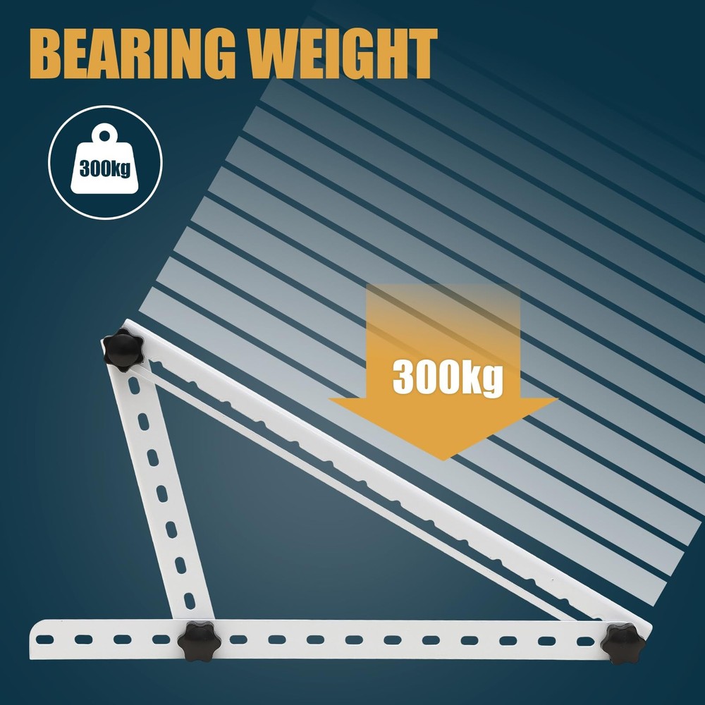 JAOTREL Solar Panel Mount, 16 in with Foldable Tilt Legs Adjustable White