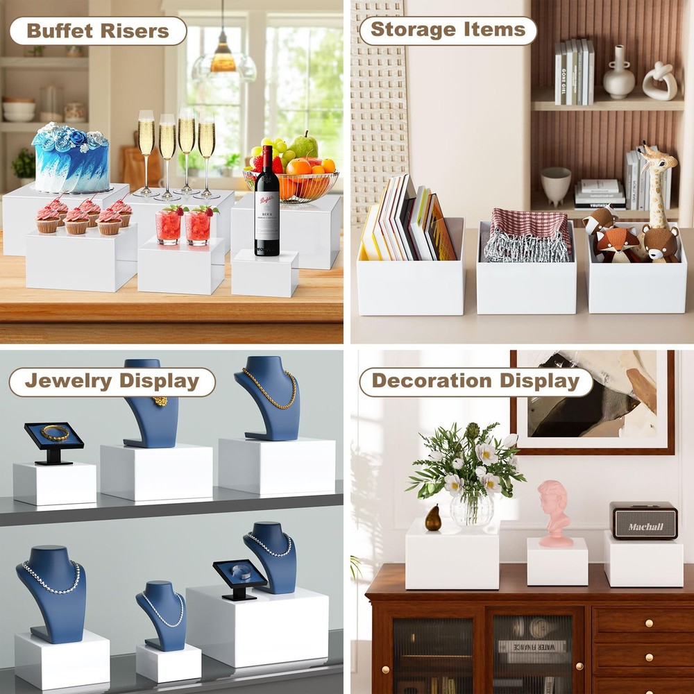 6 Pcs Buffet Risers, Food Risers for Buffet Table, Catering Dessert Cake Stan...