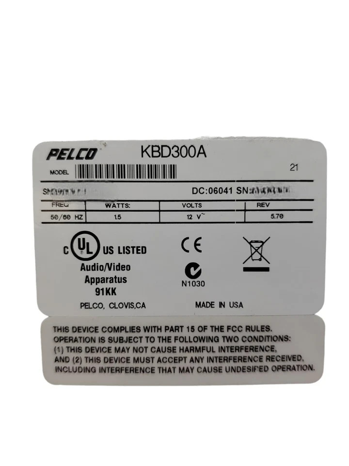 PELCO JOYSTICK KEYBOARD CONTROLLER KBD300A - TESTED!!