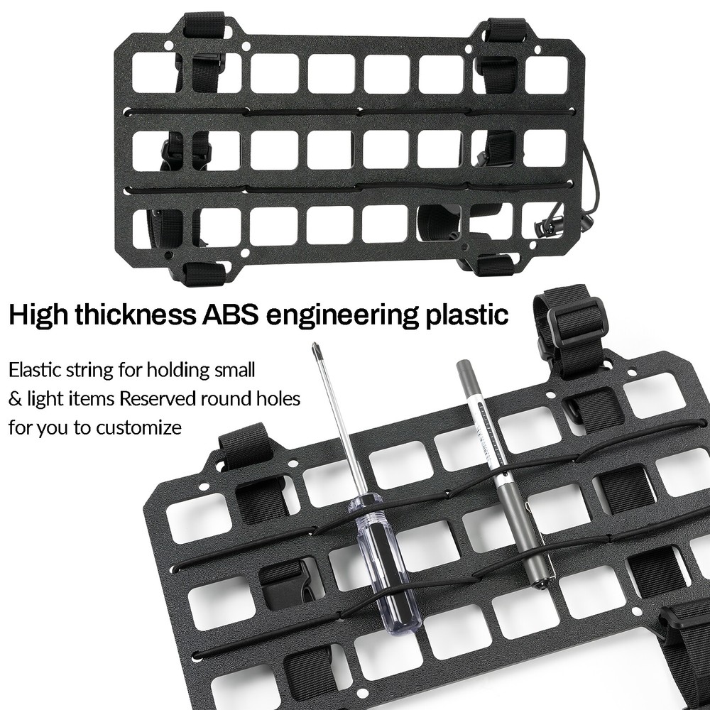 Car Tactical Rigid Molle Panel Sun Visor Organizer Storage Rack Rigid Panel-US