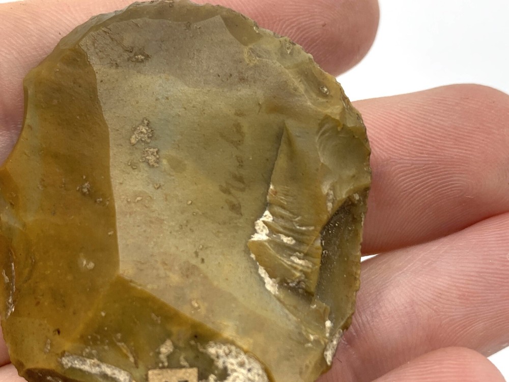 Authentic Scraper Flake Circular Stone Tool Neolithic European Origin