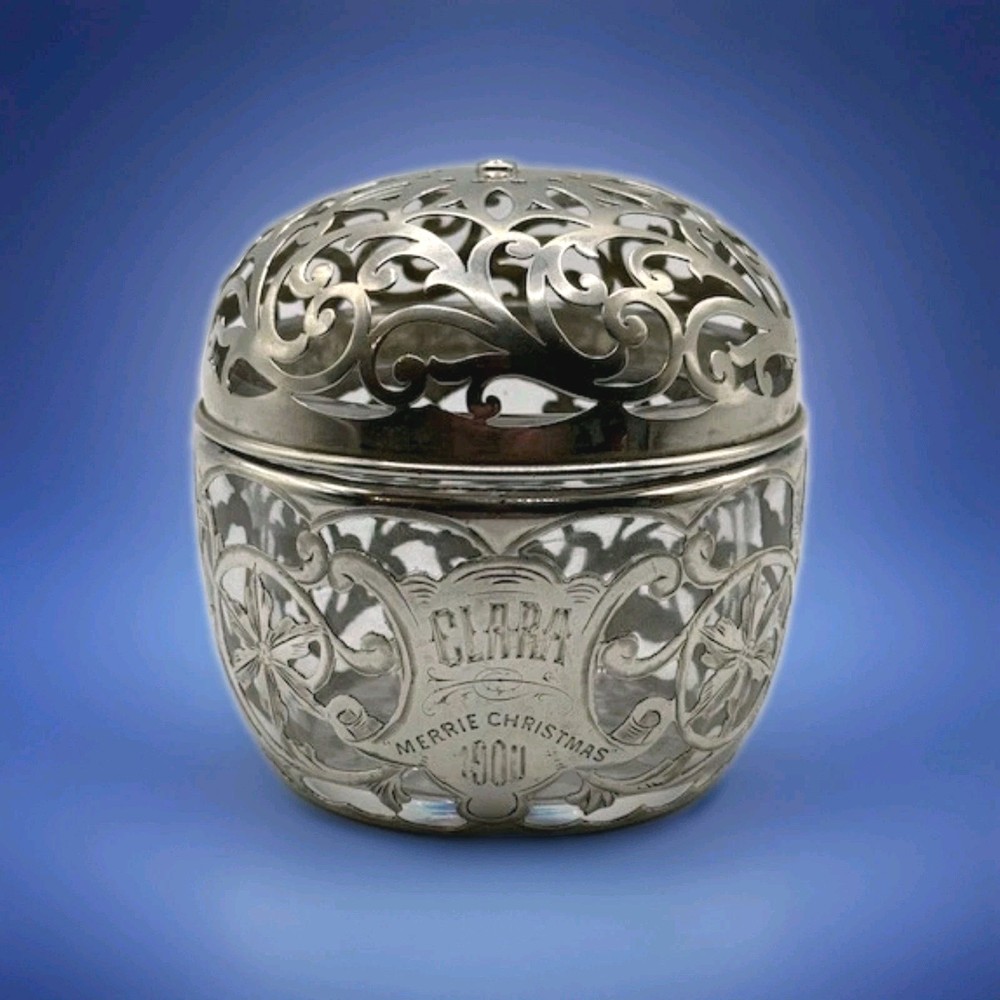 Antique Gorham Sterling Silver Cut Work String /Thread Holder . C1900.