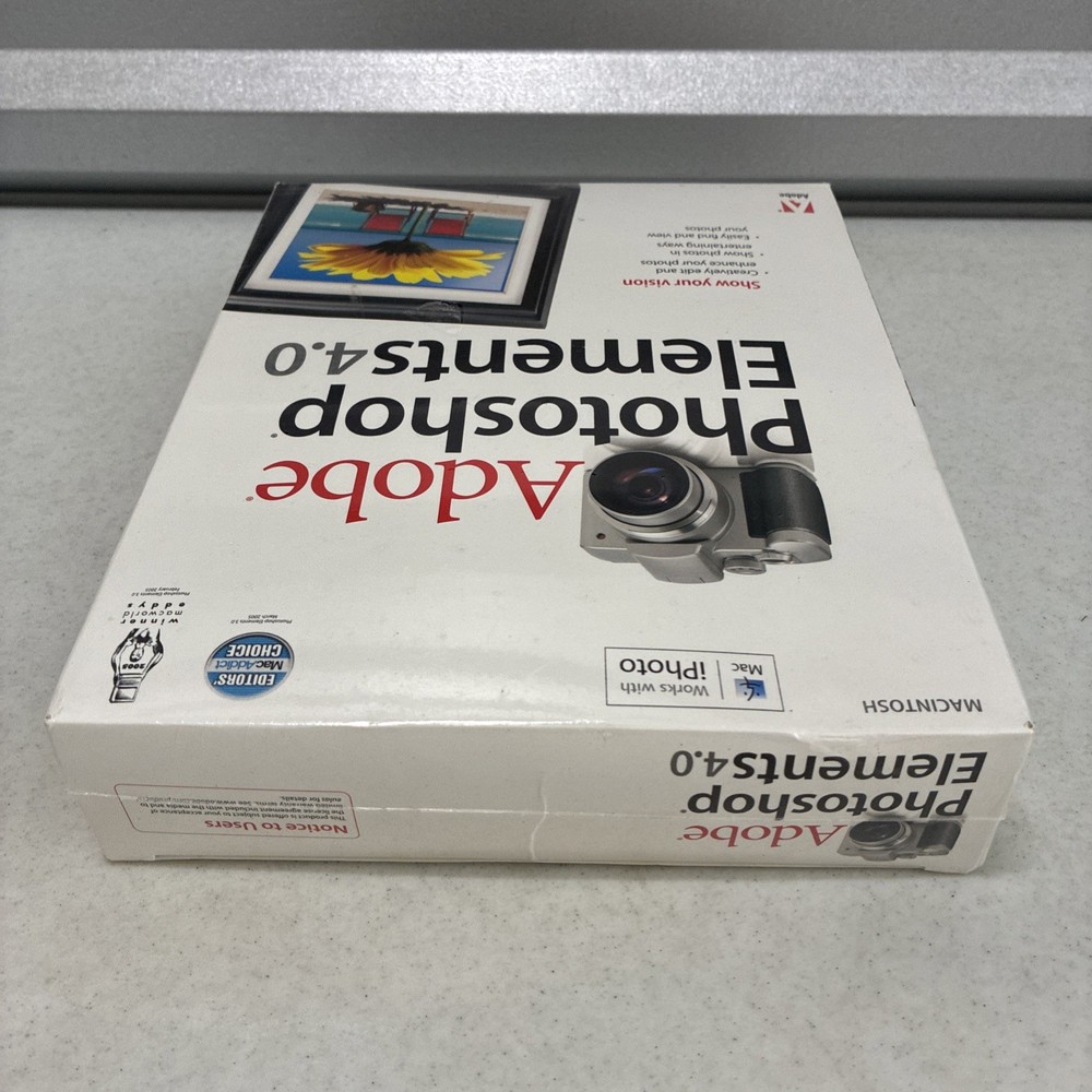 2006 Adobe Photoshop Elements 4.0 for Mac NOS/ Sealed