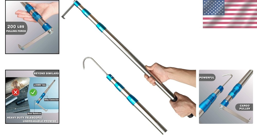 Versatile Cargo Grabber - 6.3 Ft Heavy Duty Tool with Hooks for Easy Use