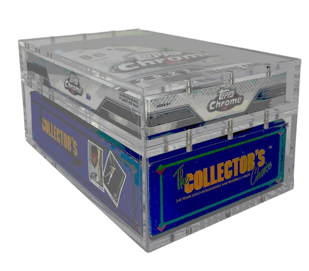 Stackable Premium Acrylic Display Case w/ Magnetic Lid for Sealed Trading Cards