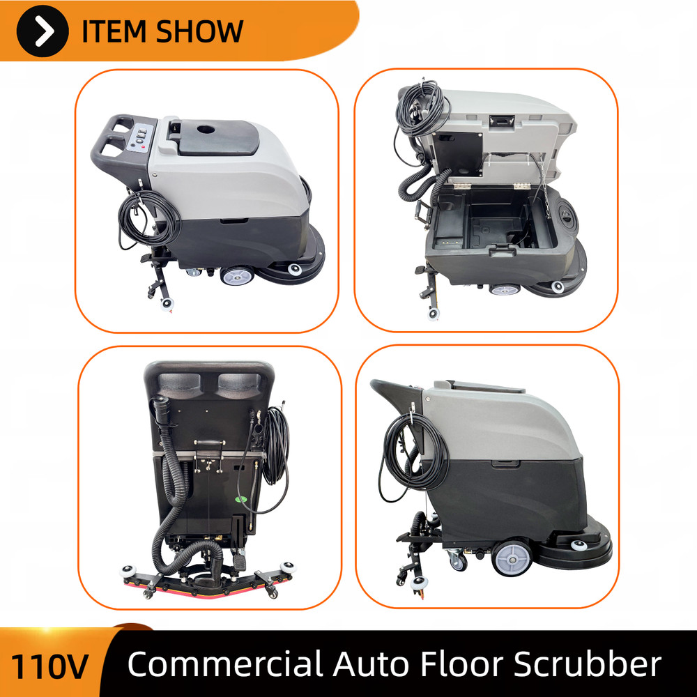 Commercial Automatic Floor Cleaner Machine 110V Multi-functional Scrubber-Dryer