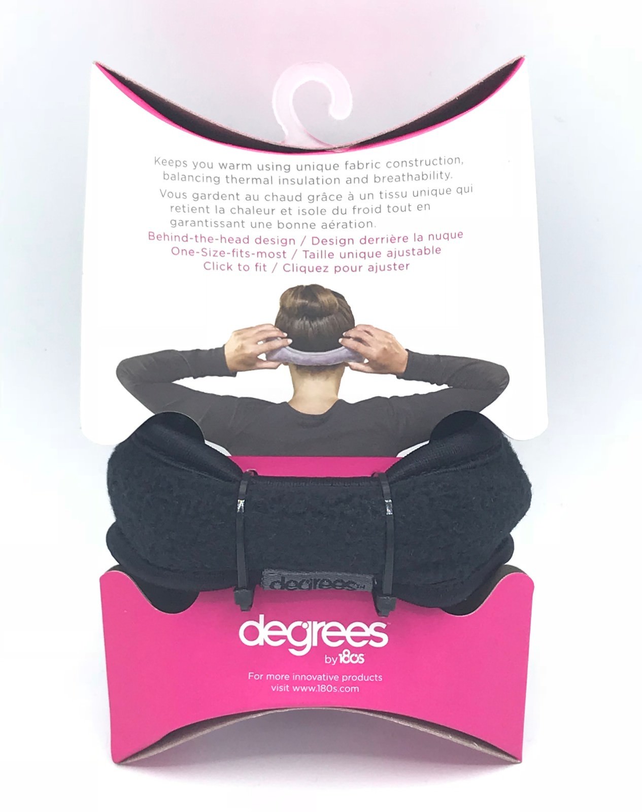 Degrees By 180s Discovery Women Black Fleece Ear Warmers Ladies Earmuffs Muffs