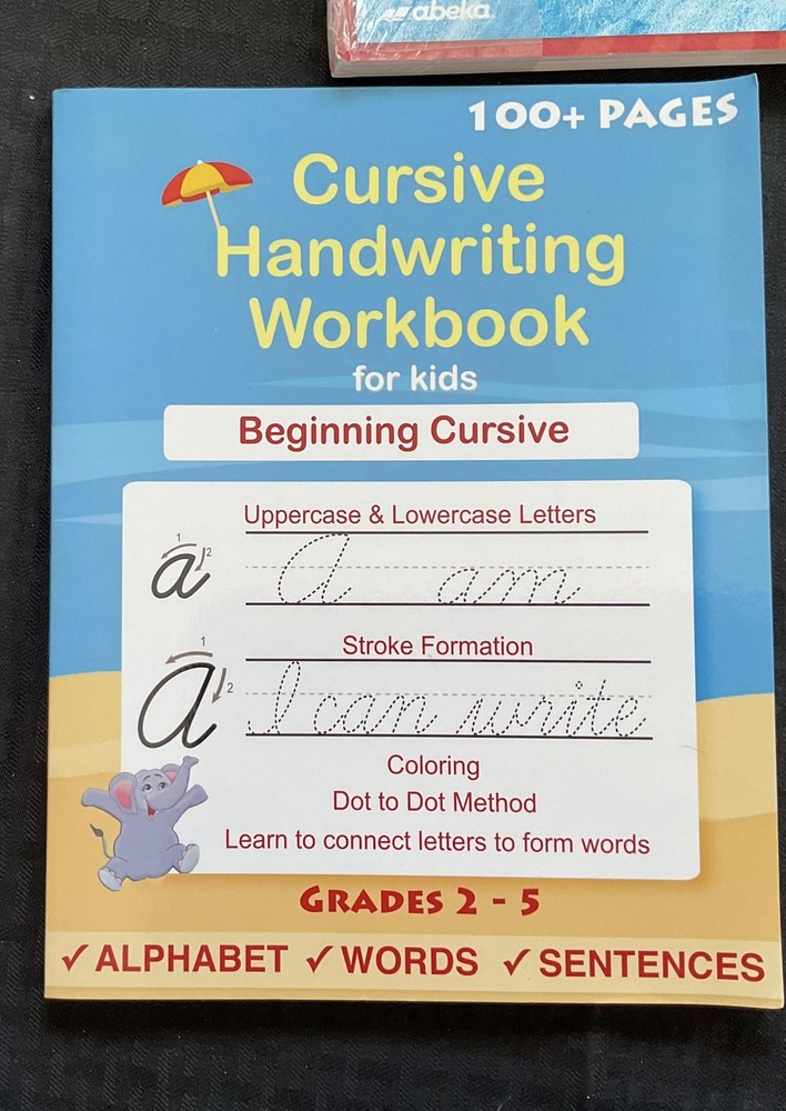 Cursive Handwriting Workbook Grades 2-5 Flashcards 2nd Grade Writing Tablet Set