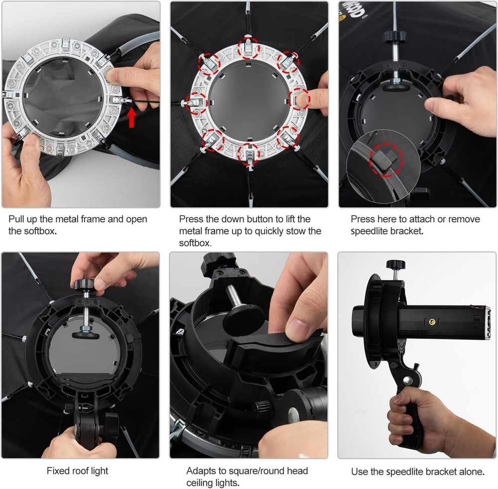 FS90 Softbox 90cm/35.5in Softboxes, Quick Release Foldable Softbox with Honey...