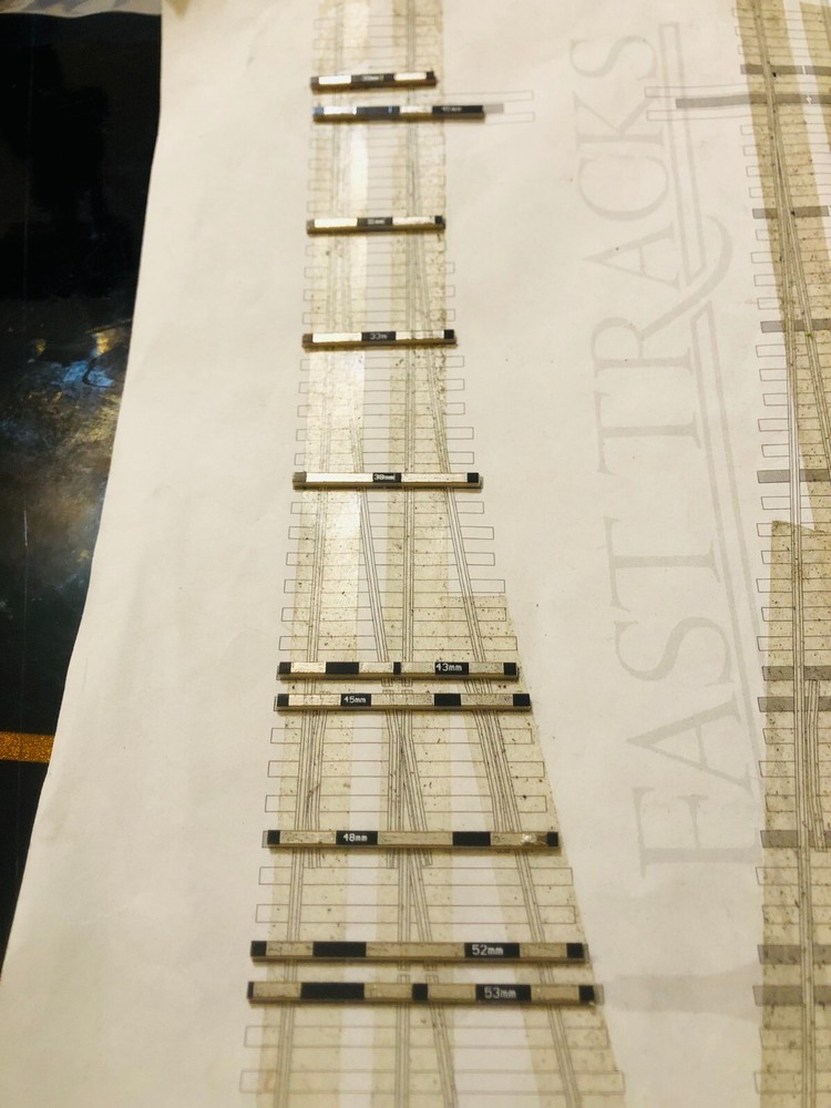 HO scale hand made PC ties pack ( for 2 sets #6 turnout)
