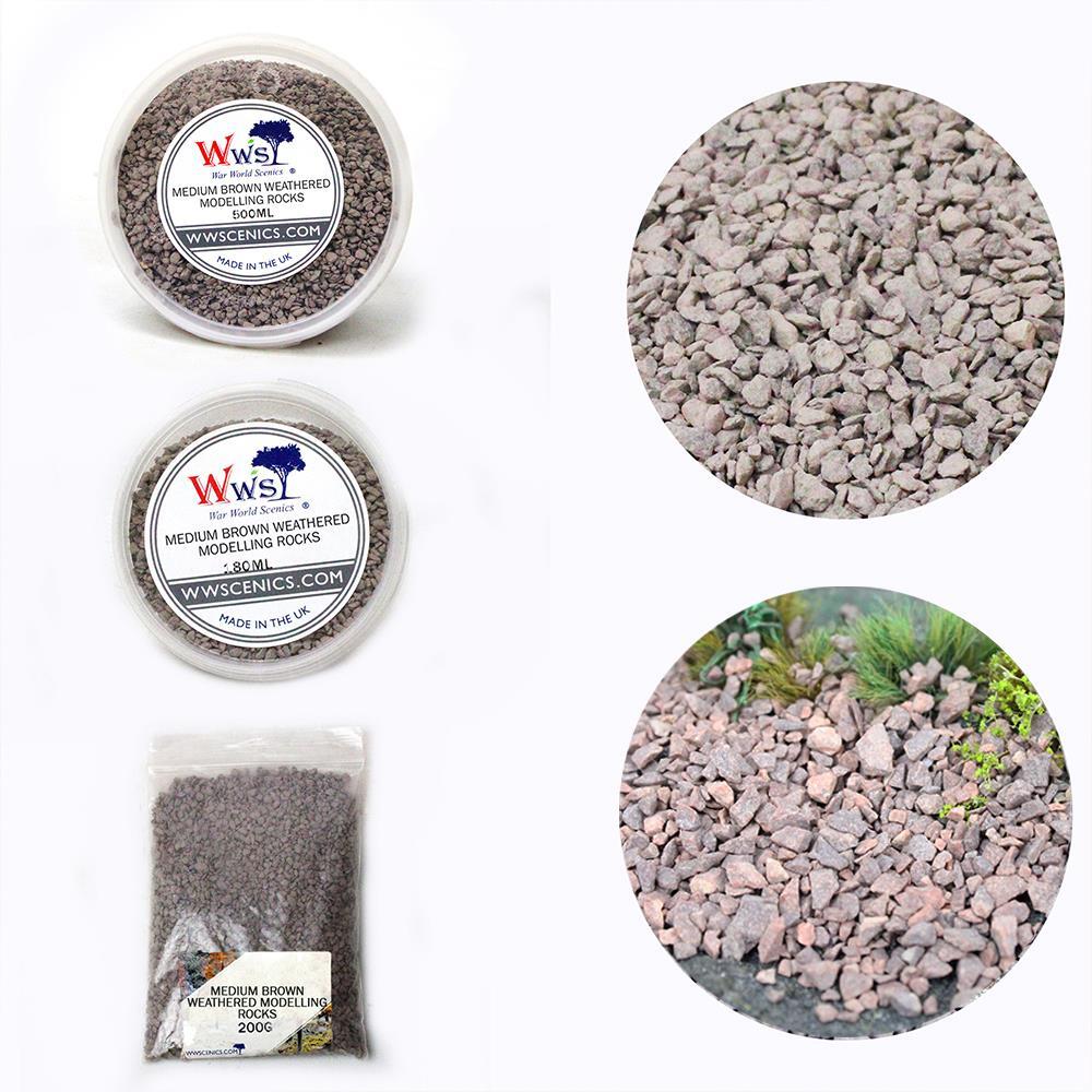 Medium Brown Weathered Modelling Rocks 1-3mm | Wargame Scenery & Basing Material