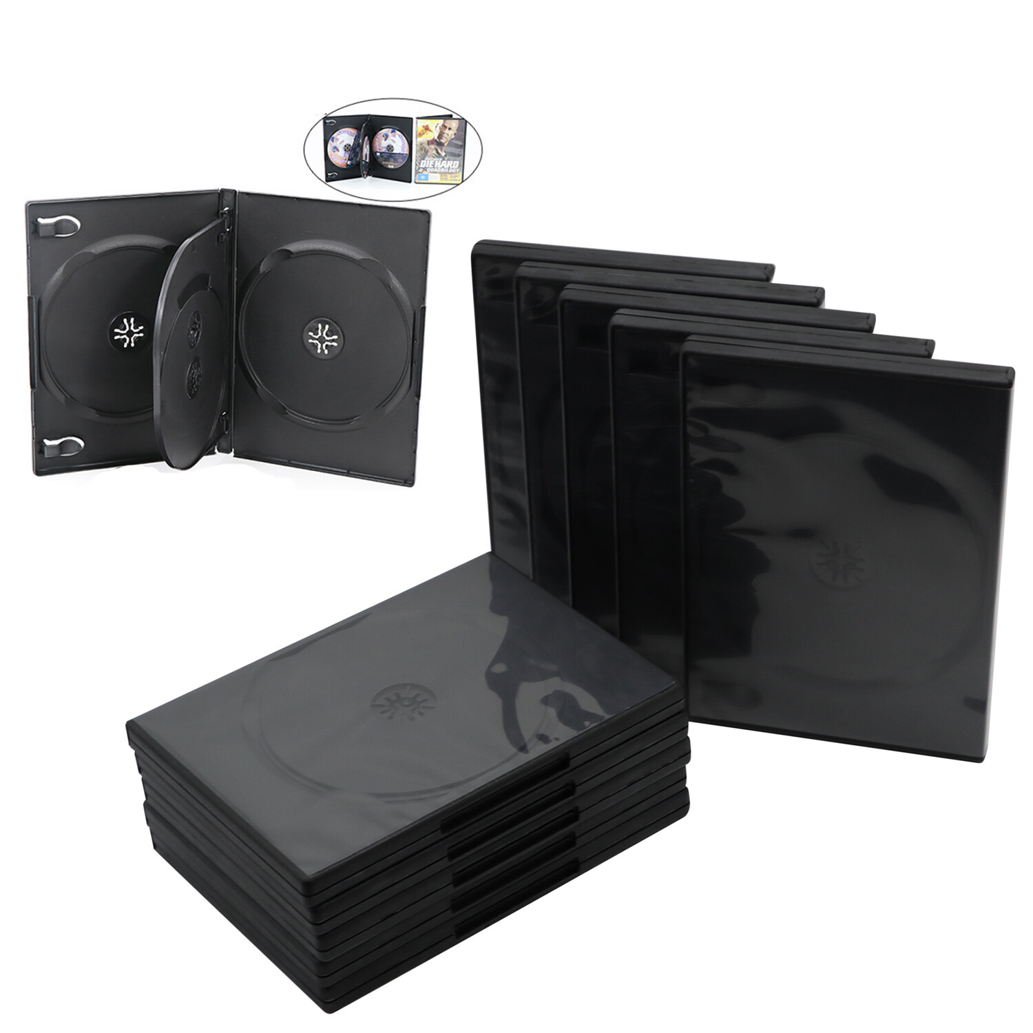 LOTS of Pack STANDARD 4 Disc DVD Cases 14MM (4 DVD)