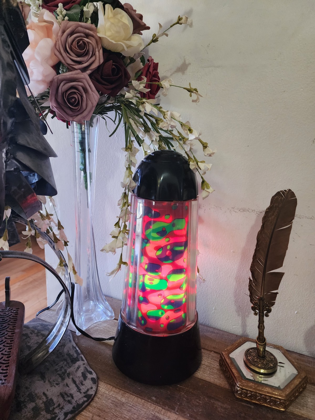 Vintage 1990s Psychedelic Lava Light Rotating Motion Lamp Magma Style Working