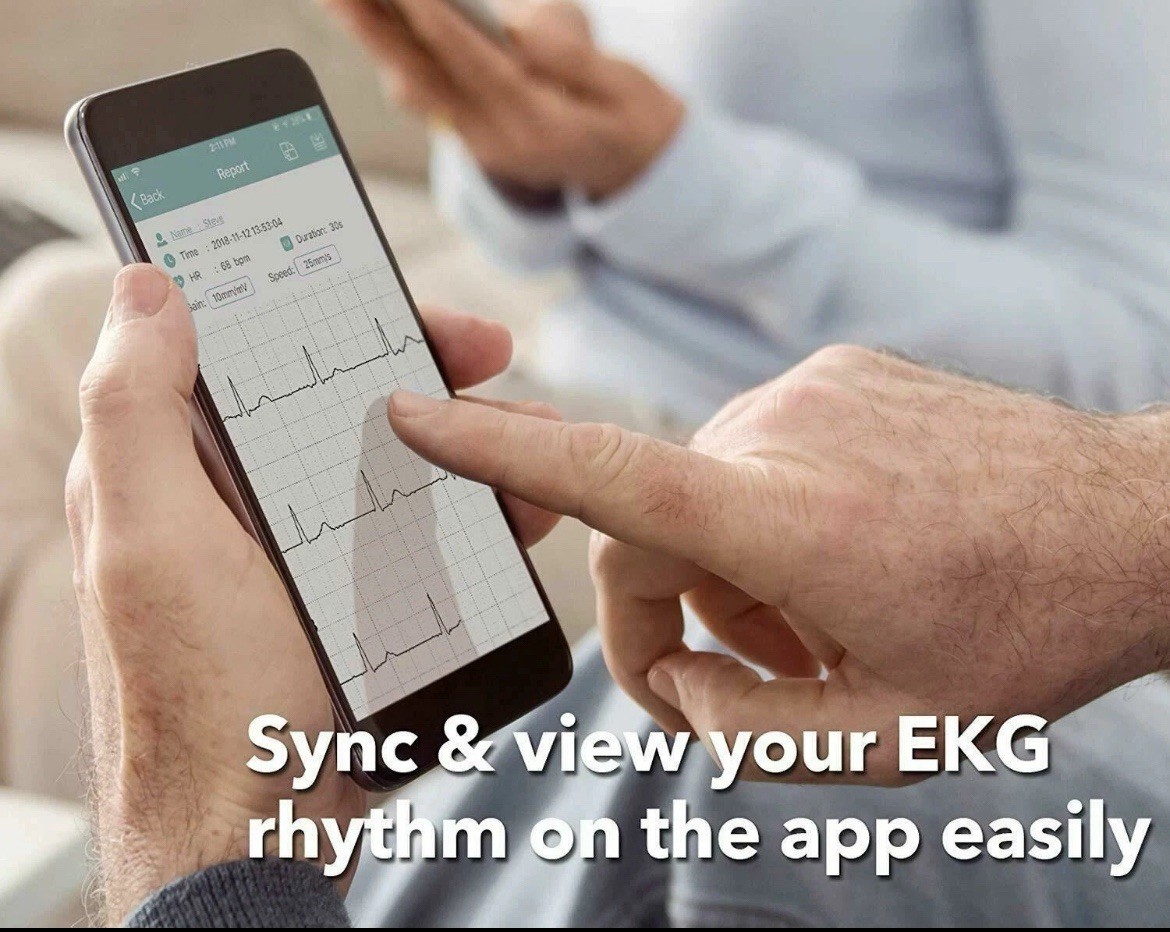 EMAY Bluetooth Portable ECG/EKG Monitor For iPhone & Android mac & Windows EMG20