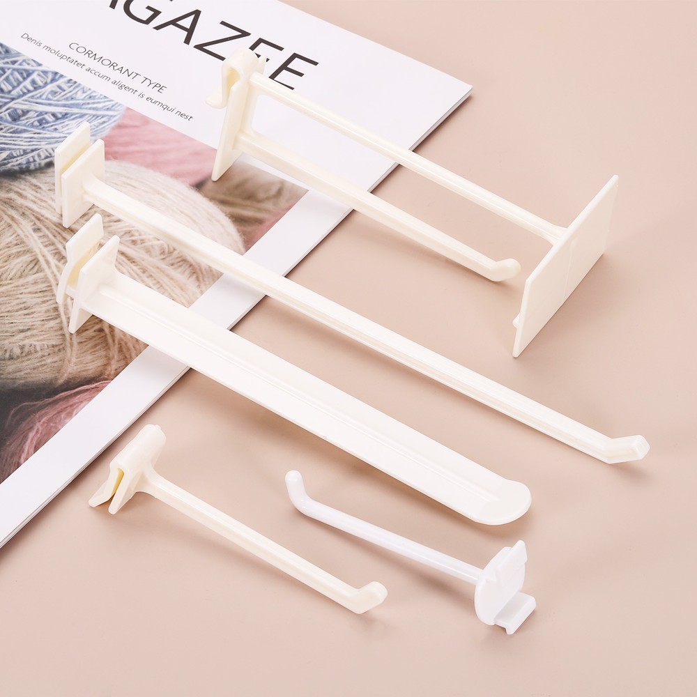 30Pcs Slat Wall Panel Hooks, 7 Inch Gridwall Hook for Tool Storage, White