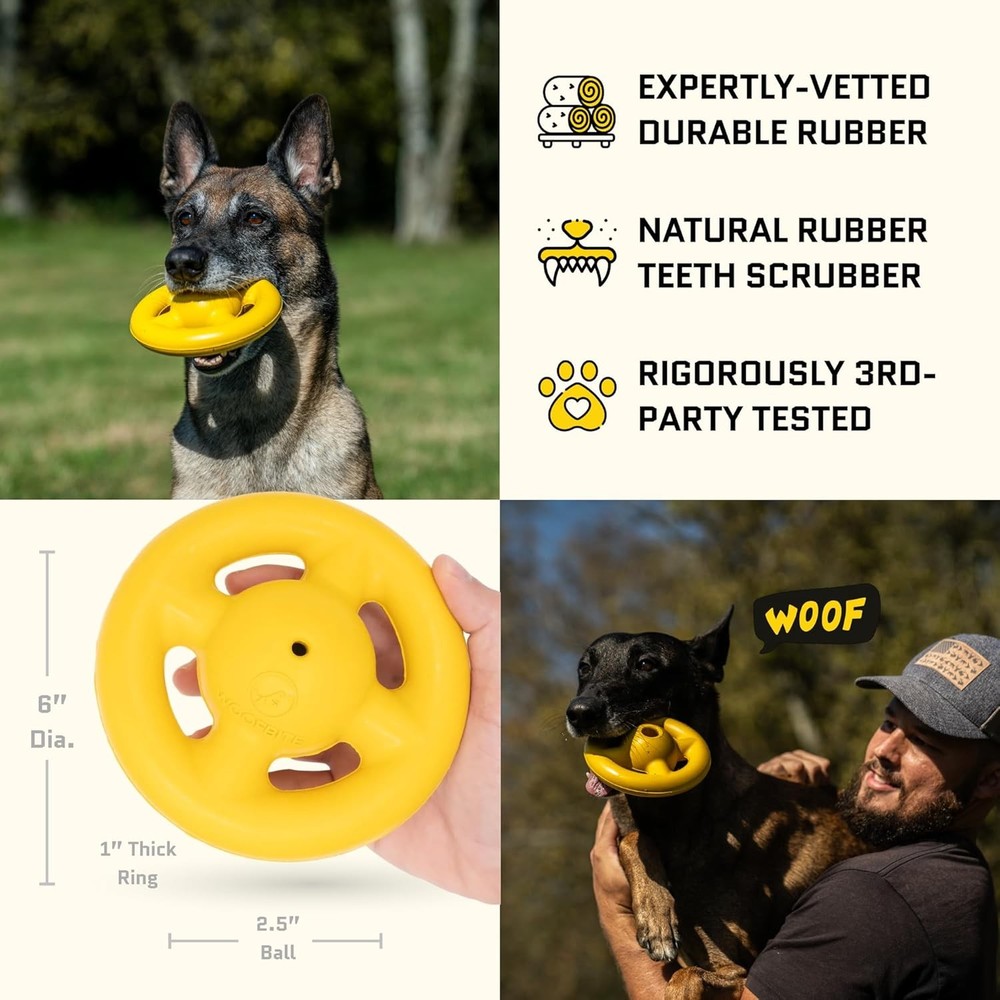 Virtually Indestructible Orbit Dog Ball - Lifetime Replacement - Tough, Durable