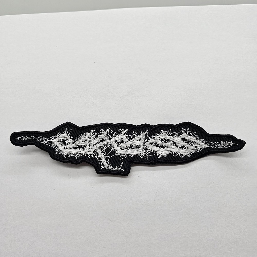 CARCASS WHITE SHAPED LOGO     EMBROIDERED PATCH