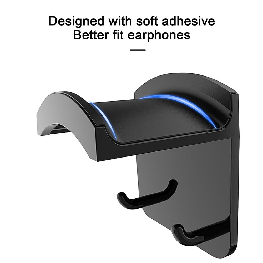 2PC Headphone Hanger Wall Mount Stand for Headset Space-saving Headset Holder
