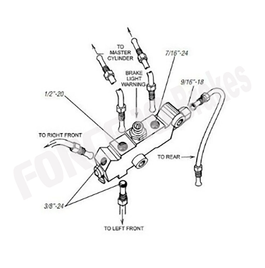 GM Proportioning Valve Disc/Disc kit - Bracket bolts, bracket, Lines, pig tail