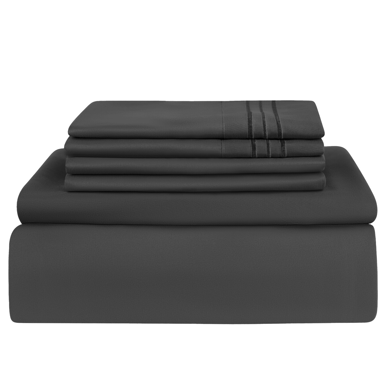 6 Piece Bed Sheet Set 1800 Series Microfiber Comfort Deep Pocket Hotel Bedsheets