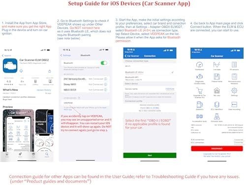 Veepeak OBDCheck BLE+ Bluetooth 4.0 OBD2 Scanner for iOS & Android, Car Code for