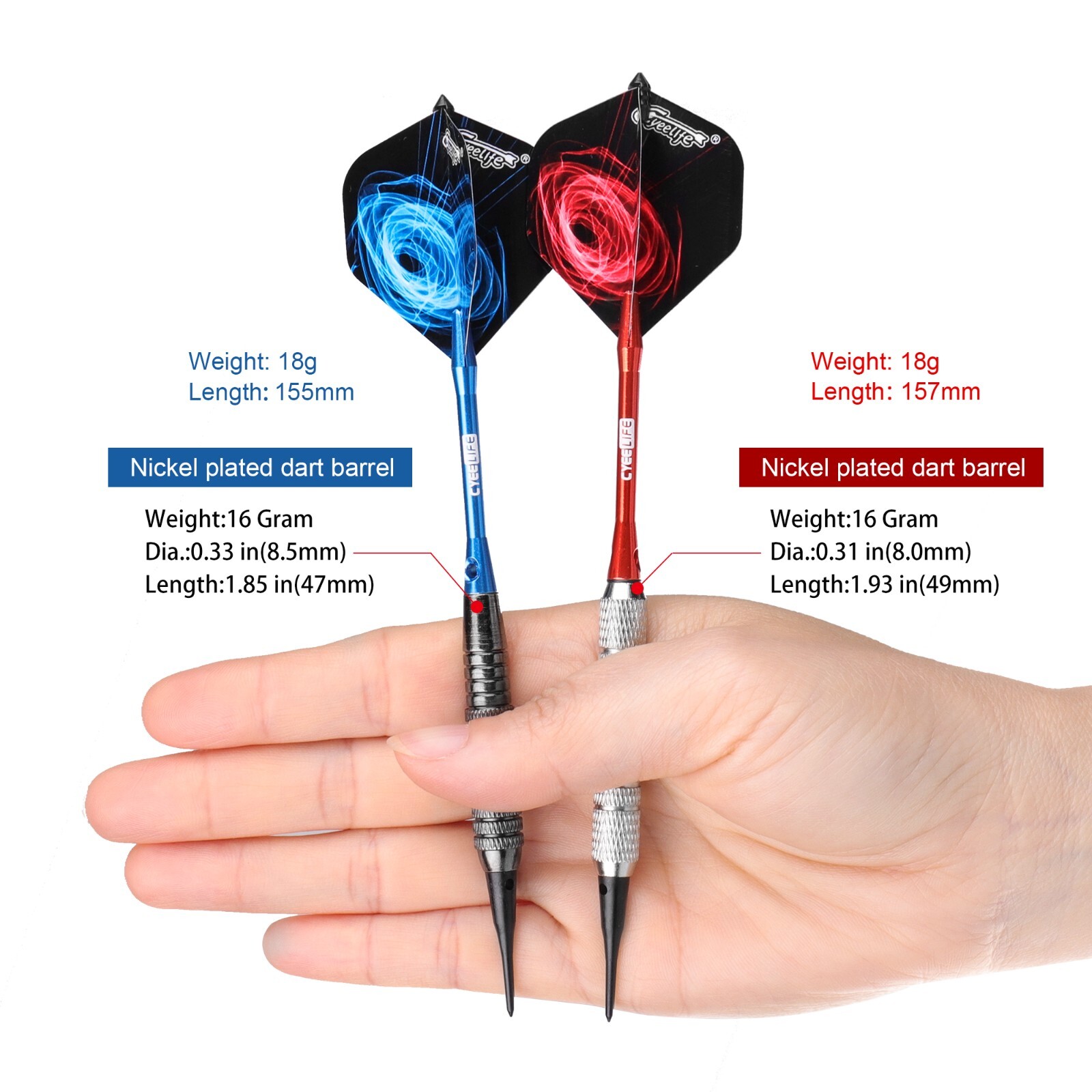CyeeLife PRO 18g 12pcs Soft Tip Darts Set+12 Flights+100 Plastic Points+Tool