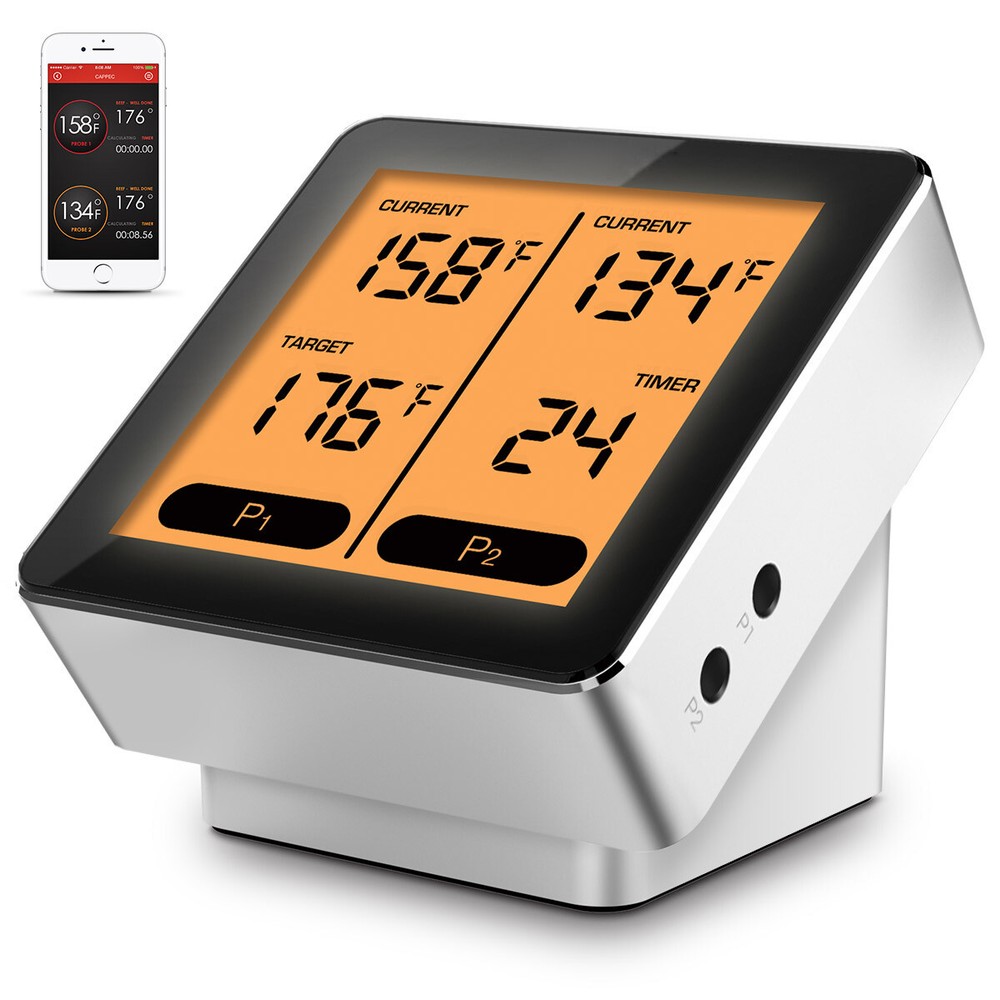 Smart Wireless Meat Thermometer with Dual Probe Bluetooth 100ft Range