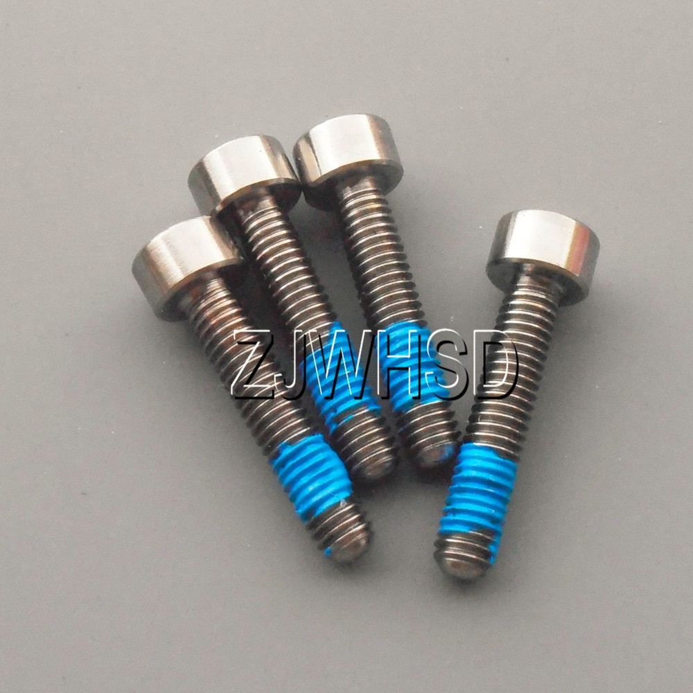 4pcs M4 x 20 Ti Titanium Screw Bolt Allen hex Socket Cap head with ThreadLocker