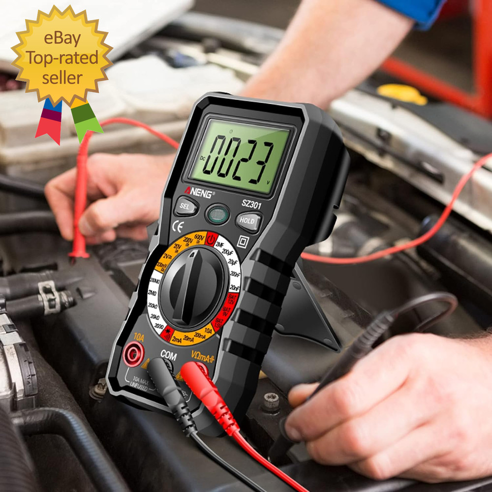 Digital Multimeter with Case Dc AC Voltmeter Ohm Volt Amp Meter Measures Voltage