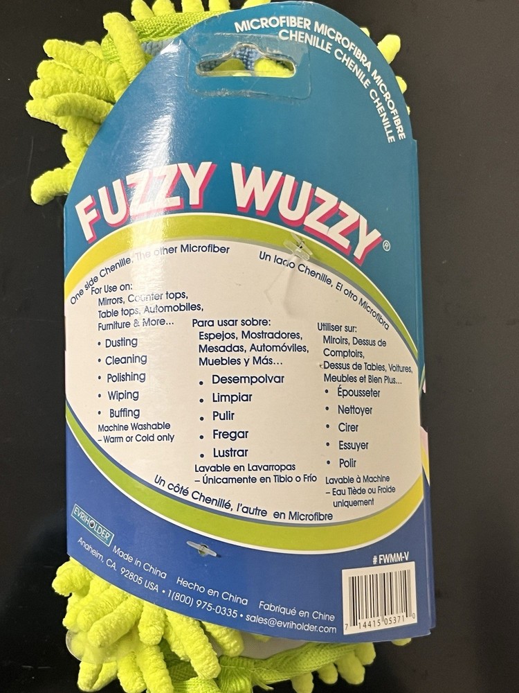 Fuzzy Wuzzy 2Pcs Microfiber Chenille Dusting Wash Mitten Set for Cleaning, Micro