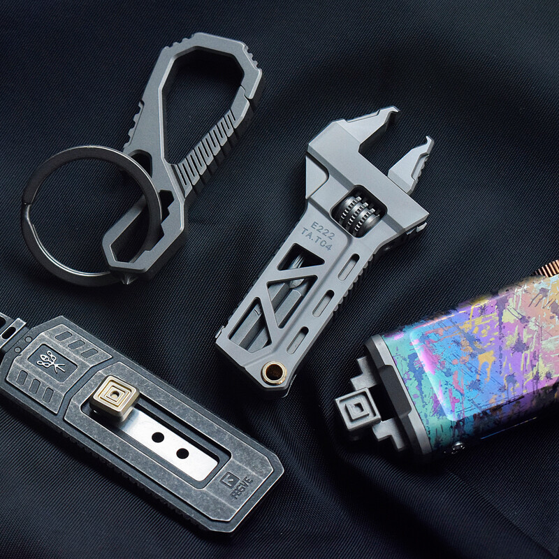 EDC Titanium Alloy Mini Adjustable Spanner Wrench Handle Rrepair Tools