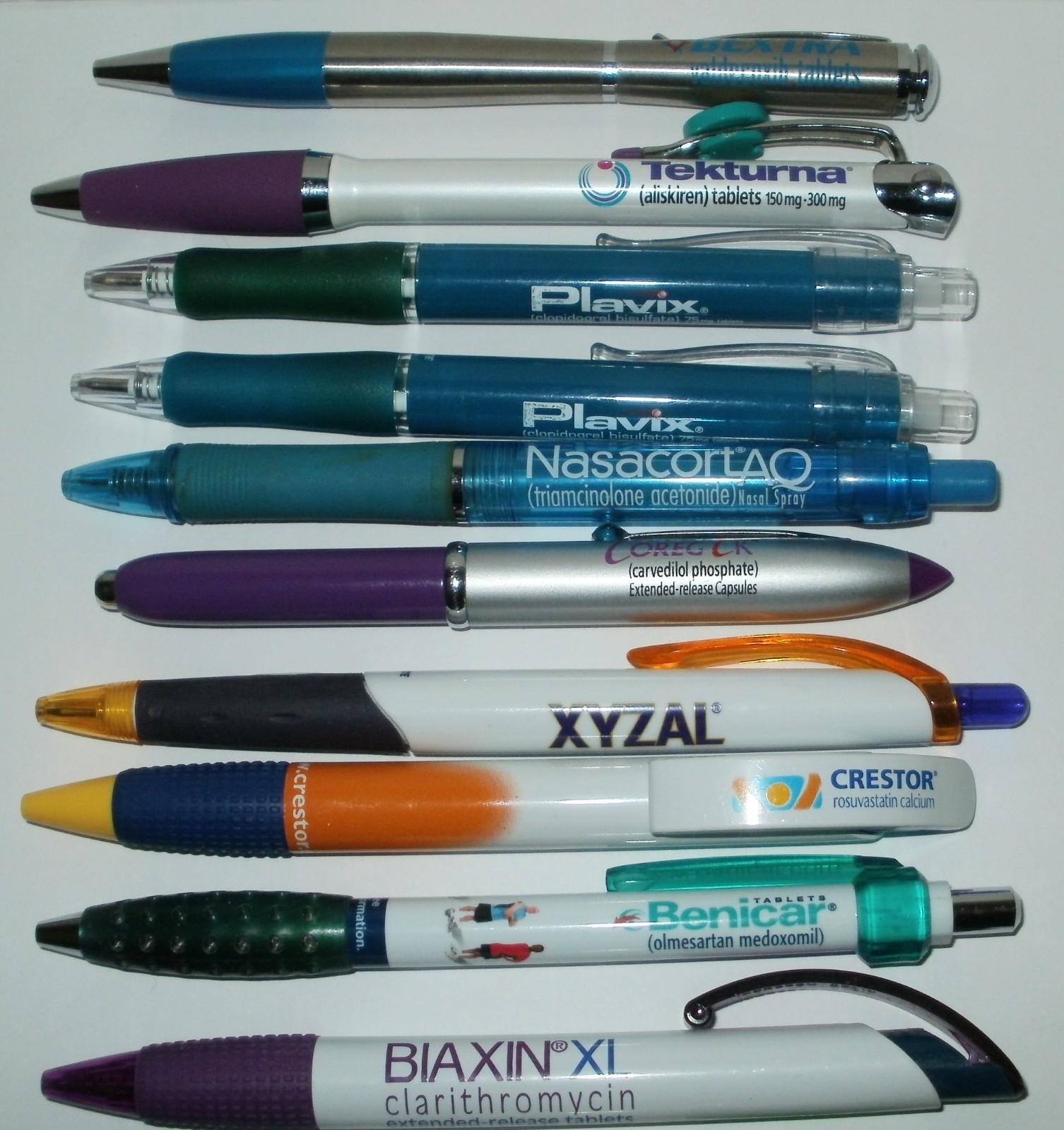 Lot of 28 Pharmaceutical Drug Rep Plastic & Metal Pens Nexium Crestor Cymbalta