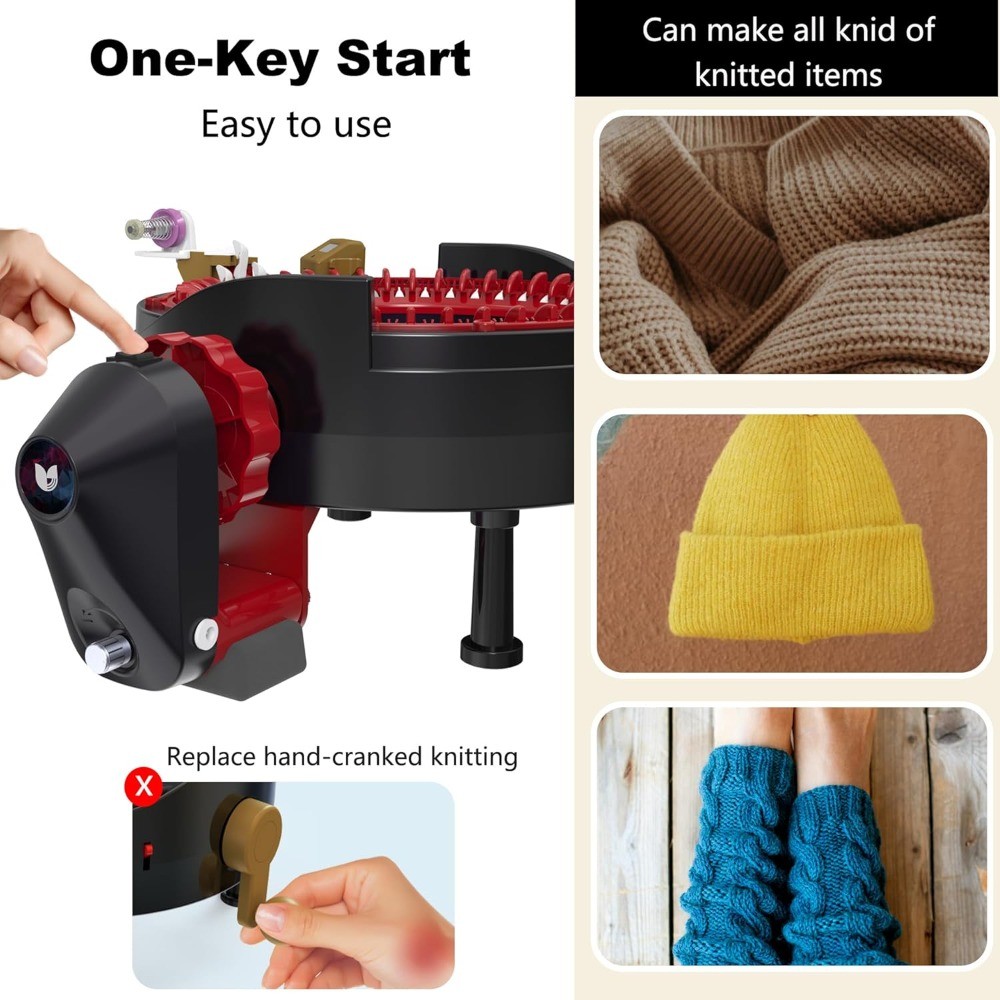 Automatic Electric Knitting Machine Adapter for Addi 46 Needles Crochet Tool