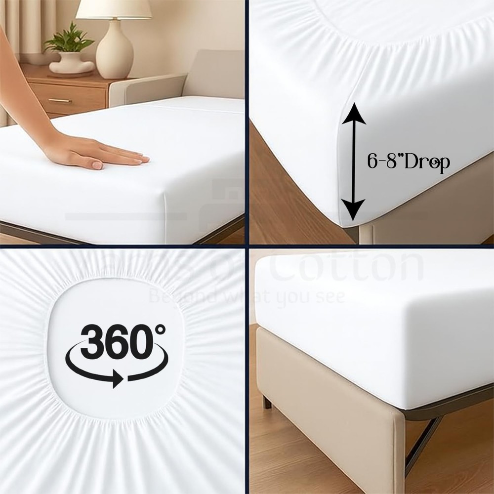 Sleeper Sofa Bed Set 4 PC's Sleeper Sofa 100% Brushed Microfiber Bedsheet, Ul...