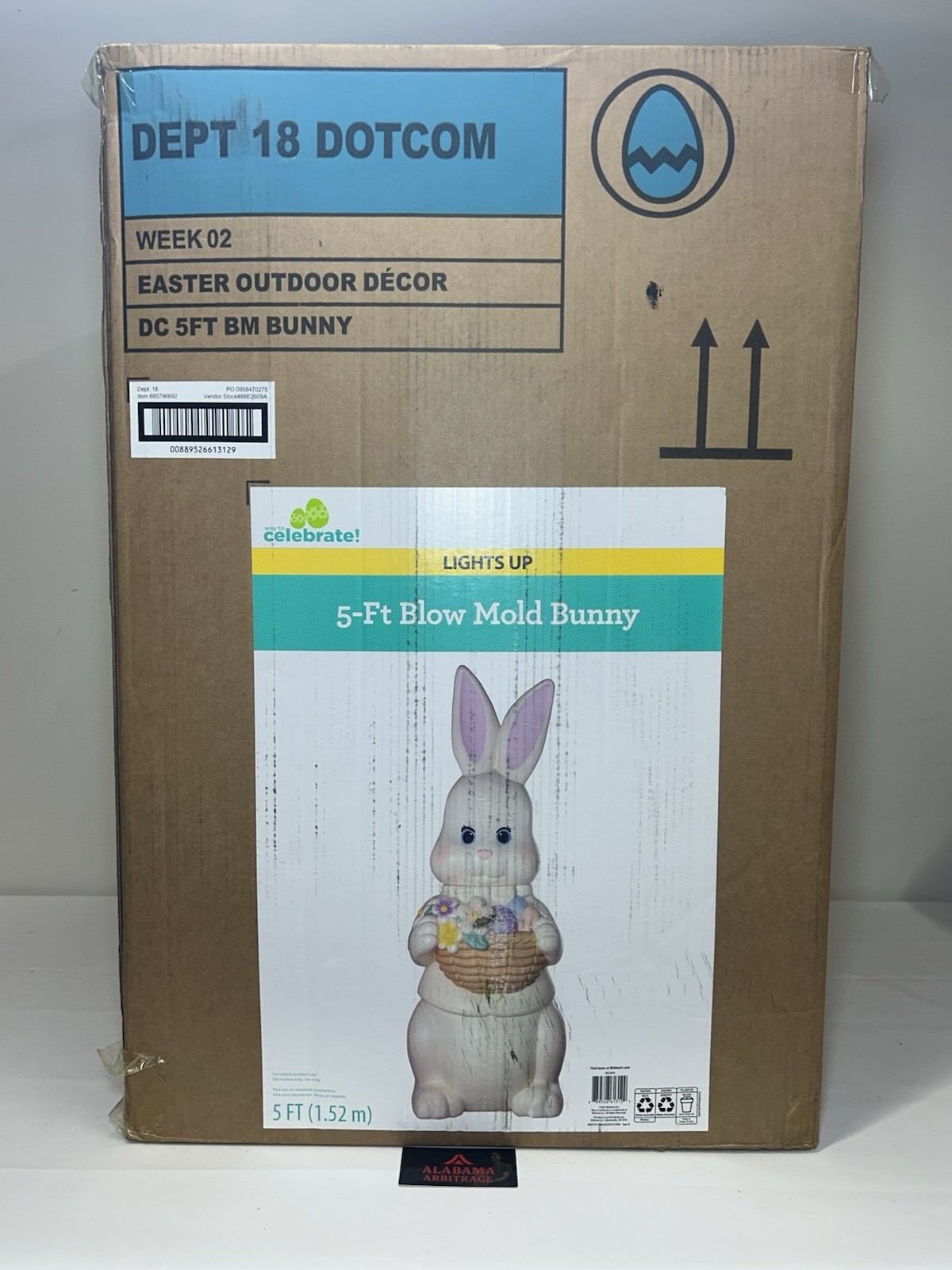 Way To Celebrate Blow Mold Easter Bunny White 60” Tiktok Viral Sold Out